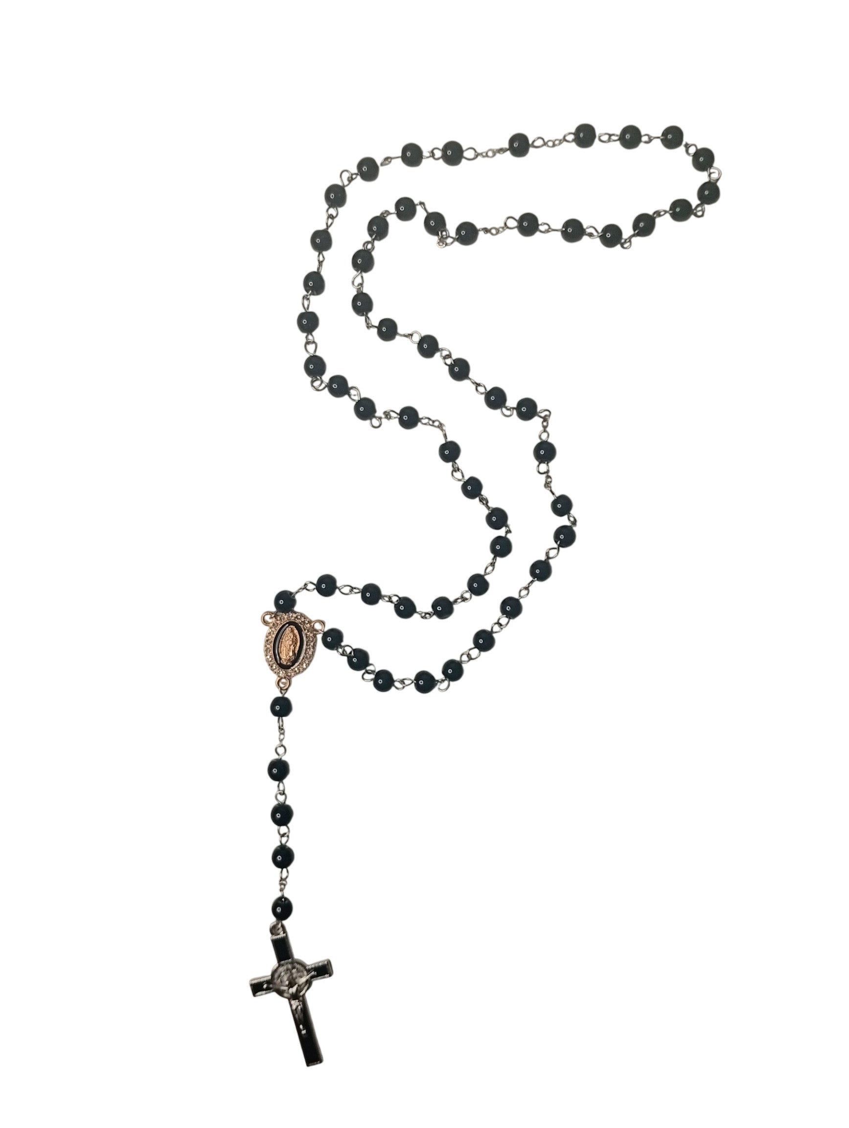 Chapelet fait-main en Onyx noir Version dorée - Sobriété & élégance