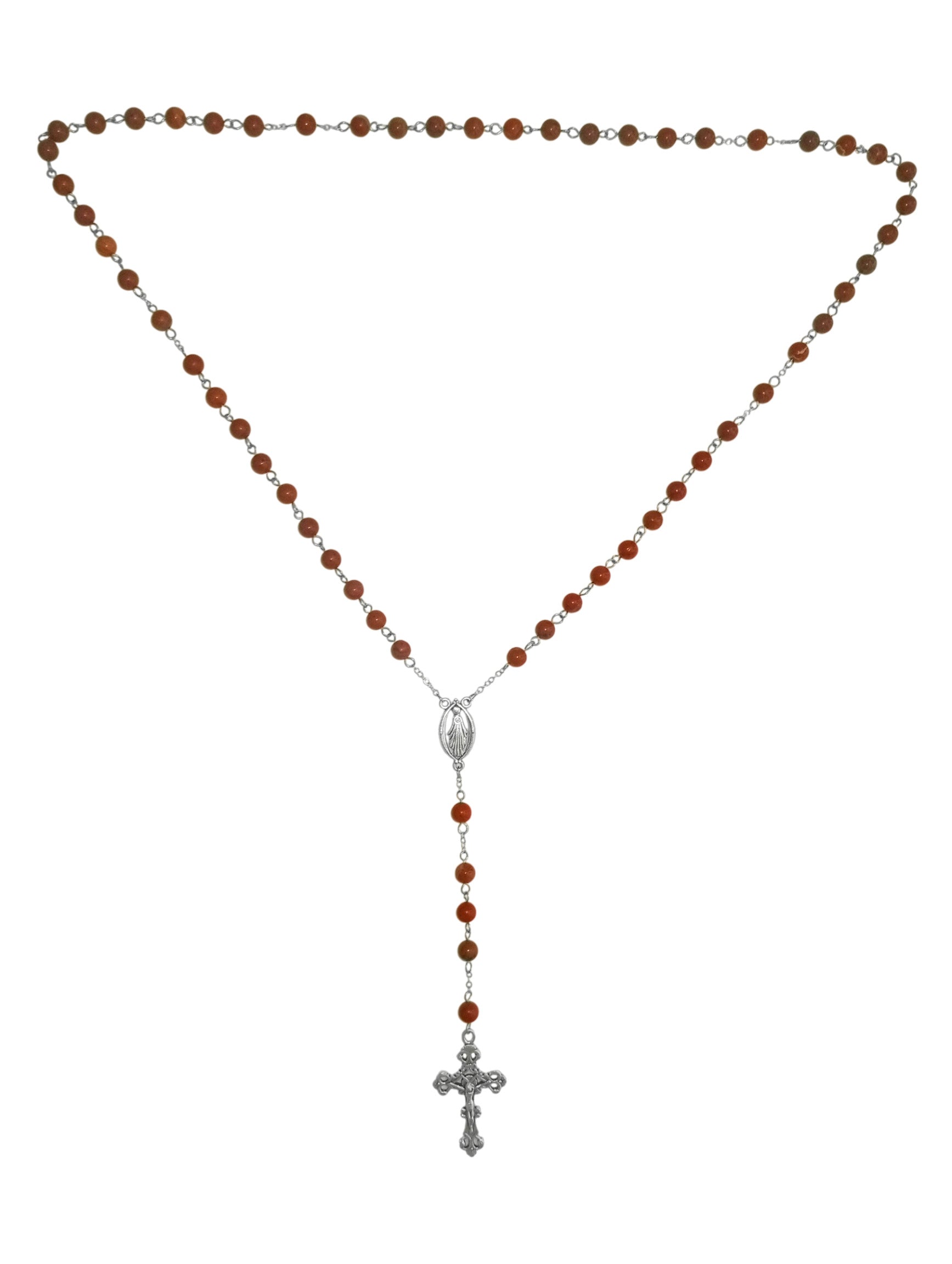 Chapelet fait-main en Jaspe rouge version dorée – Chaleur & Élégance