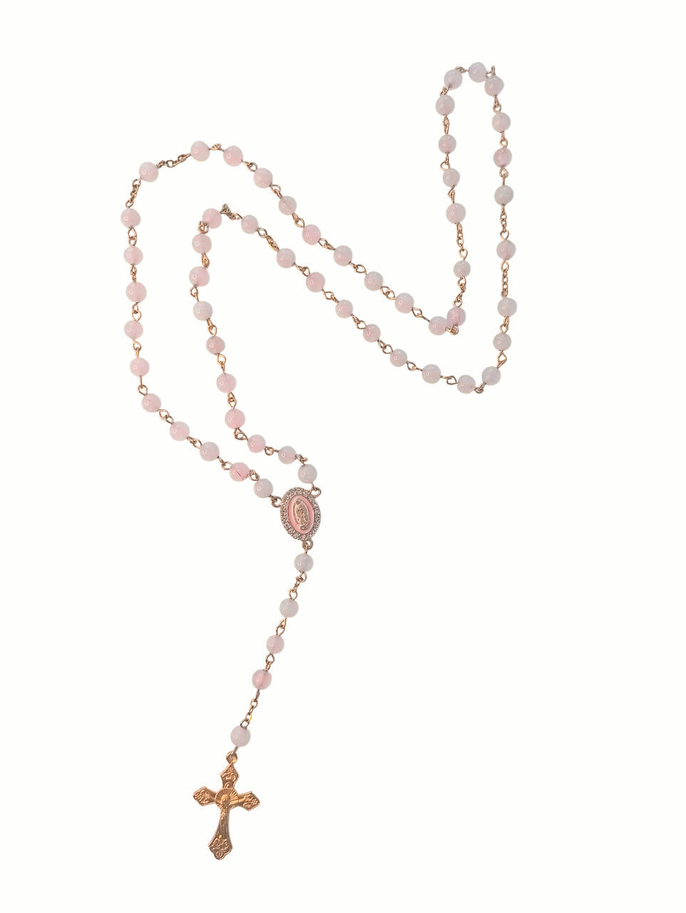 Chapelet fait-main en Quartz rose - Douceur & Sérénité