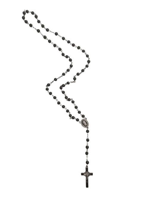 Chapelet fait-main en Onyx noir Version argentée - Sobriété & élégance